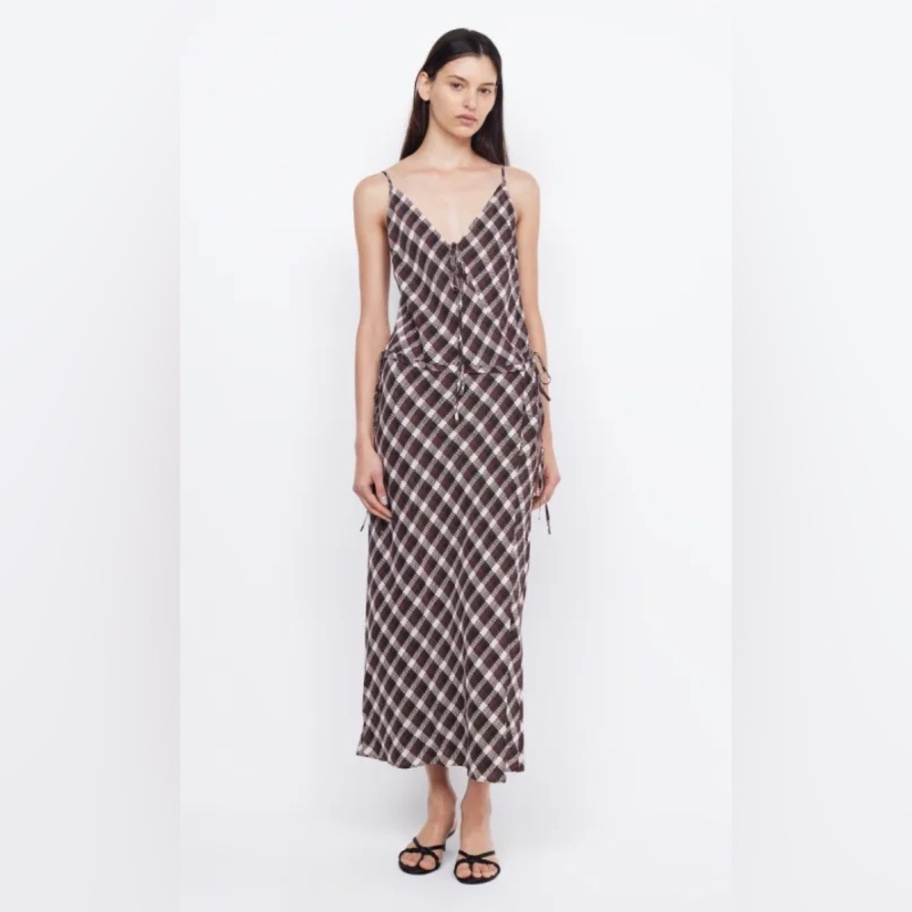 bec + bridge Chiara Wrap Maxi Checkered Maxi Dress